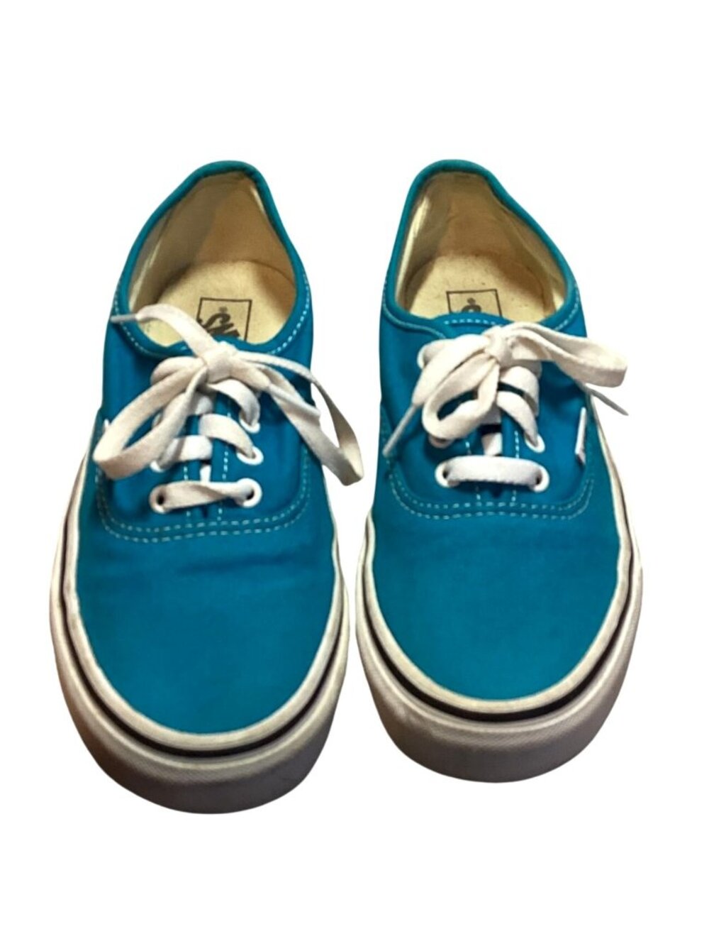 Vans Women's Aqua Blue Sneaker Tennis Shoes Size 5 Pre-Owned Nice